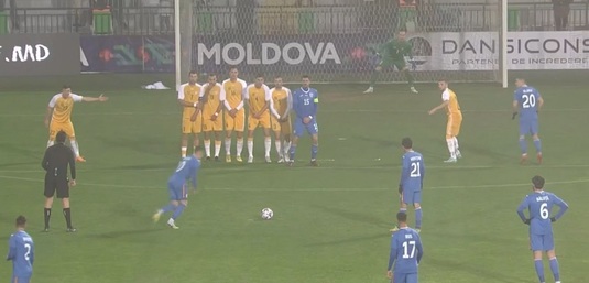 FOTO | Alex Cicâldău, gol fabulos împotriva Moldovei! Mijlocaşul a înscris direct din lovitură liberă
