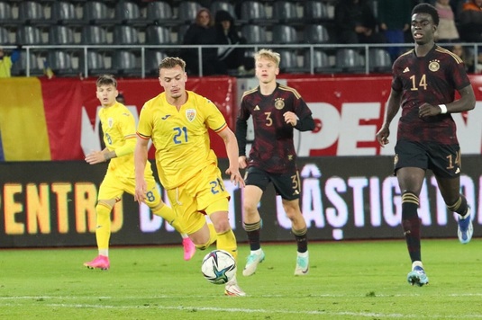 România U20 - Germania U20 0-1. Tricolorii lui Costin Curelea, învinşi de un gol marcat în minutul 90+3