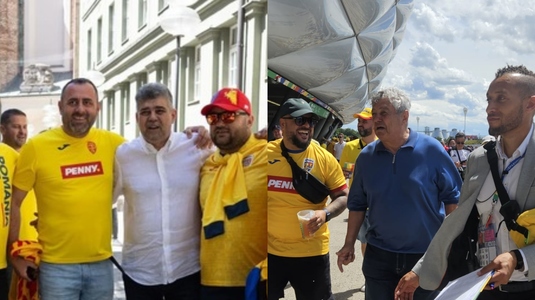 Suporteri de marcă la Munchen! Marcel Ciolacu şi Mircea Lucescu susţin România la meciul cu Ucraina: „M-am bucurat să cânt cu fanii!”