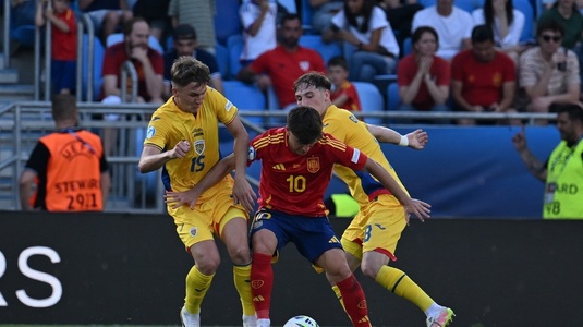 Spania U21 - România U21 2-1. ”La Rojita” a reuşit remontada. Tricolorii mici au condus 80 de minute, dar au pierdut iar la EURO 2025 