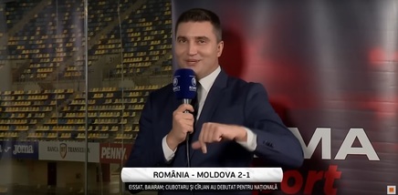 VIDEO | Ce s-a auzit în direct la TV, de la stadion, după România - Moldova 2-1: "Atenţie, suntem la etajul 2!". A provocat zâmbete în studio