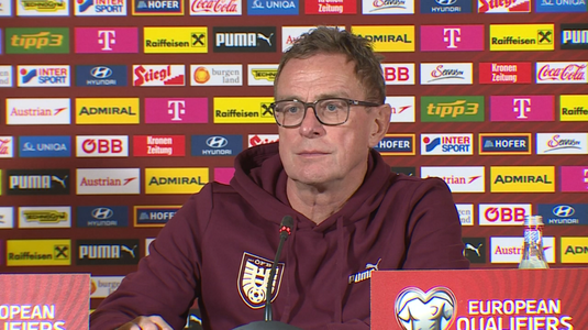 Ralf Rangnick a prefaţat partida cu România şi a indicat tricolorii care pot pune probleme Austriei: "Sunt doi jucători rapizi, tehnici, care driblează bine pe flancuri"
