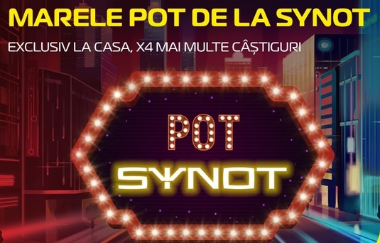 Primul cazinou din România care îţi dă x4 la jocurile Synot. Top Jackpots în primele 3 zile