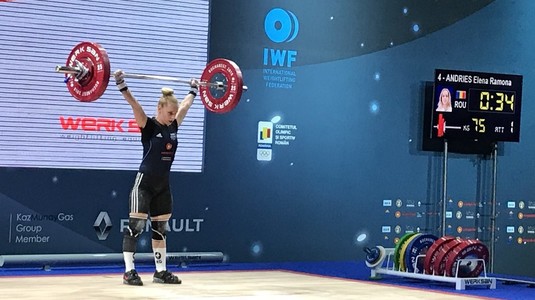 Elena Ramona Andrieş, campioană europeană la 48 kilograme, la CE de haltere de la Izvorani