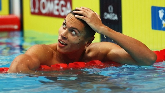 David Popovici concurează vineri la 100 m liber, la Campionatul European de nataţie. România este reprezentată de 11 sportivi la competiţia de la Roma