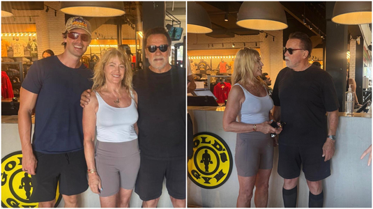 Întâlnirea legendelor. Nadia Comăneci, alături de Arnold Schwarzenegger: "Sunt foarte fericită. E bunul meu prieten"