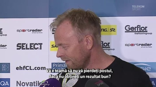 VIDEO | Răspunsul lui Magnus Johansson când a fost întrebat despre eventuala sa plecare de la CSM: "Asta e realitatea aici"