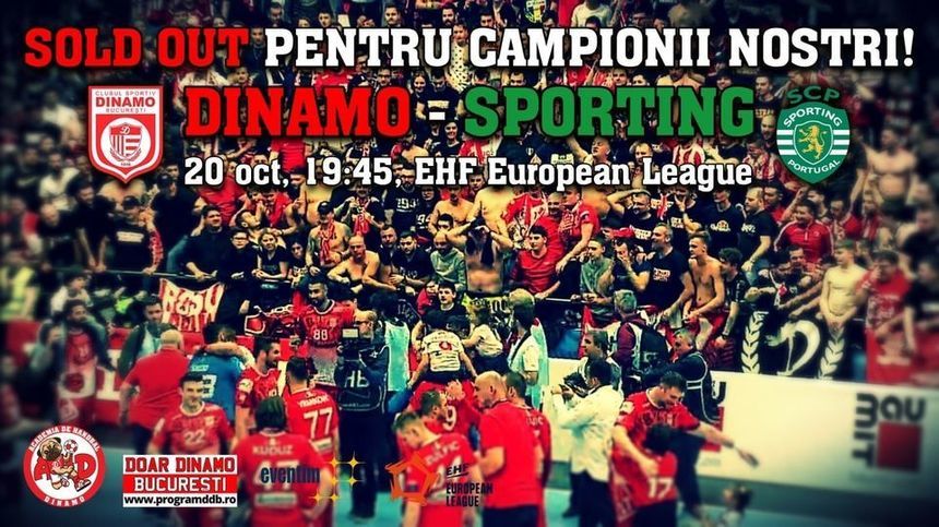 Cate bilete virtuale a vandut Dinamo in meciul cu Sporting din EHF European League