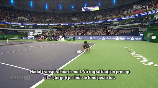 Nadal a folosit toate armele posibile împotriva lui Fognini. ”Nadal transpiră foarte mult”