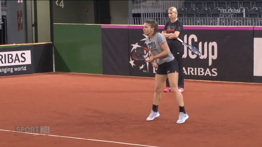 VIDEO | Simona Halep a revenit pe zgura de la Fed Cup. Cum a decurs primul antrenament de la Cluj al liderului mondial