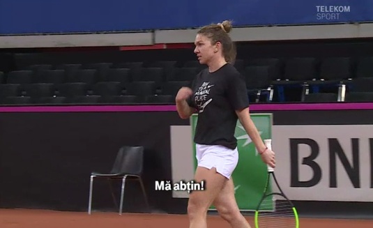"Iar mă puneţi că fac..." VIDEO | Simona Halep, din nou nervoasă la antrenament. Cum a reacţionat de data aceasta: "Mă abţin!" :)