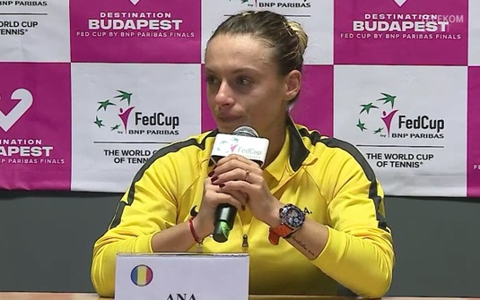 VIDEO | Ana Bogdan, în lacrimi după înfrângerea din Fed Cup: "Îmi pare rău că nu a fost să fie astăzi, dar am dat totul"