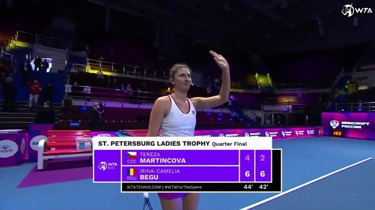 VIDEO | Irina Begu e de neoprit. Victorie în minimum de seturi şi calificare în semifinalele turneului de la Sankt Petersburg
