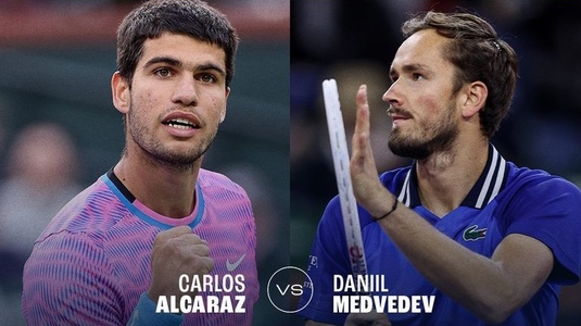 Carlos Alcaraz - Daniil Medvedev, finala de la Indian Wells. Cei doi s-au întâlnit în ultimul act şi în 2023