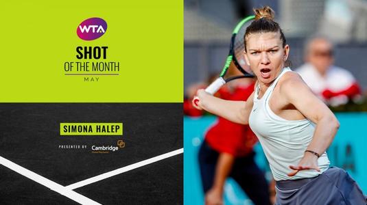 VIDEO | Simona Halep a reuşit cea mai frumoasă lovitură a lunii mai în circuitul WTA
