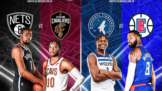 NBA | Turneul play-in, pe Orange Sport 1, miercuri dimineaţa! La ce oră se joacă Brooklyn Nets - Cleveland Cavaliers şi Minnesota Timberwolves - LA Clippers