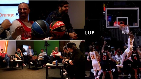 Orange Sport a dus baschetul din NBA la un alt nivel! Invitaţi de gală au comentat şi trăit la maximum Atlanta Hawks - Toronto Raptors 124-122 din studioul TV transformat în living room | VIDEO