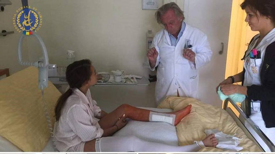 FOTO | Larisa Iordache, operată a treia oară la tendonul ahilian! Intervenţia a avut loc în Austria