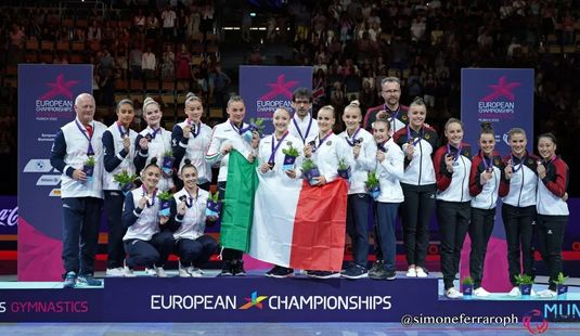 Italia, medaliată cu aur în finala pe echipe la Campionatul European de gimnastică feminină de la Munchen. România a ratat finala