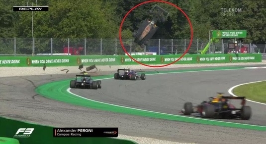 VIDEO HORROR | Accident groaznic la Monza! Alex Peroni s-a învârtit de trei ori cu maşina în aer