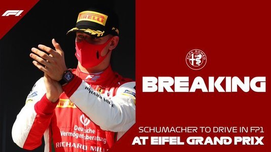 Mick Schumacher va pilota un monopost Alfa Romeo la Eifel Grand Prix