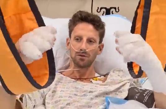 VIDEO | Primele imagini din spital cu Romain Grosjean după teribilul accident suferit în Bahrain! Ce mesaj a avut pilotul din Formula 1
