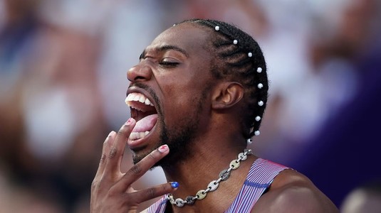 Noah Lyles, campion olimpic la 100 m la cinci miimi de locul doi. Toţi concurenţii din finală au avut sub zece secunde