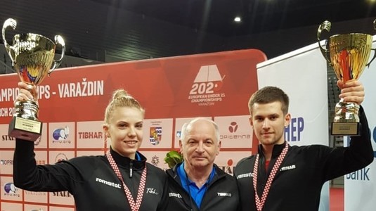 O nouă performanţă în tenisul de masă românesc! Adina Diaconu şi Cristian Pletea sunt campioni europeni U21 la dublu mixt