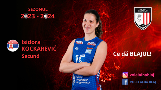Isidora Kockarević va juca la Volei Alba Blaj în sezonul 2023/2024
