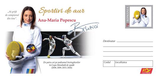 Romfilatelia a lansat un întreg poştal cu Ana Maria Popescu, în cadrul seriei ”Sportivi de aur”. Reacţia campioanei