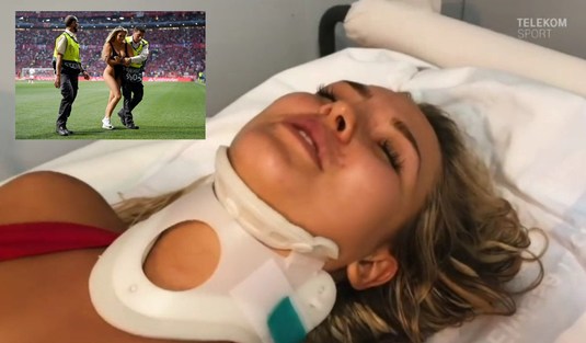 VIDEO | Kinsey Wolansky, la un pas de tragedie! Bomba sexy care a întrerupt finala Champions League era să-şi rupă gâtul