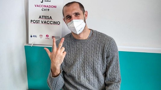 Chiellini a primit a treia doză de vaccin împotriva coronavirusului! "Luptăm pentru a reveni la normalitate!"
