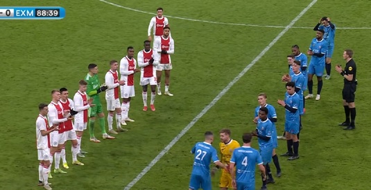 Momentul anului în Olanda. Tunel de onoare pentru un fotbalist bolnav de cancer, care a fost trimis pe teren în minutul 89. VIDEO