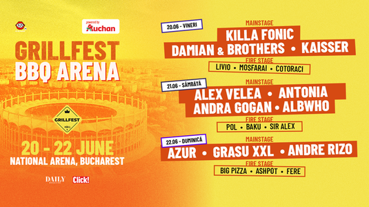 Muzică live şi arome de neuitat la GRILLFEST 2025: Grasu XXL, Alex Velea, Killa Fonic şi Damian Drăghici, printre artiştii anunţaţi