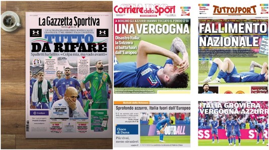 Presa din Italia a izbucnit şi i-a distrus pe jucătorii lui Spalletti: "Un eşec naţional, o ruşine, un naufragiu"