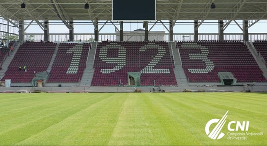 VIDEO | Noi imagini de la stadionul din Giuleşti. Gazonul a fost montat, iar sistemul de sonorizare a fost testat cu imnul Rapidului