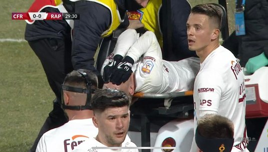 VIDEO Răzvan Onea s-a accidentat în meciul cu CFR! Fundaşul şi-a pus mâinile în cap şi a izbucnit în plâns 
