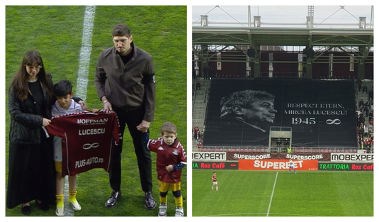 VIDEO | Momente speciale în Giuleşti. Omagiul adus de clubul Rapid lui Mircea Lucescu. Nepoţii şi strănepoţii săi au dat lovitura de start