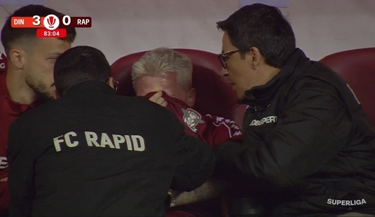 VIDEO | Rapid, ”lovită” din nou. S-a accidentat şi Petrila. Nu s-a mai putut stăpâni pe bancă