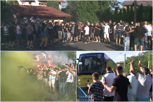 VIDEO | Nebunie la Ploieşti înainte de Petrolul - Rapid! Fanii "lupilor galbeni" au luat cu asalt zona din jurul stadionului