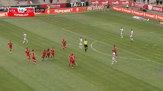 VIDEO | UTA Arad - U Cluj 2-1. Cascini le aduce victoria gazdelor pe final de meci