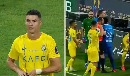 VIDEO | Eliminat în semifinala Supercupei cu Al Hilal, Ronaldo l-a ameninţat pe arbitru. Gesturi surprinzătoare ale starului portughez