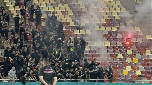 Incidente la Dinamo - Steaua! Jandarmeria a intervenit pe Arena Naţională după scandalul dintre galerii. Mai multe persoane, reţinute | VIDEO
