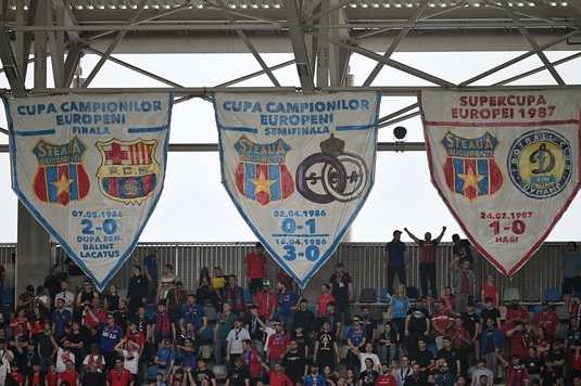 FOTO | Bucurie doar în tribune! Sepsi a învins-o pe Steaua în Liga 2 cu un eurogol. Fanii au făcut spectacol în Ghencea la aniversarea Cupei Campionilor