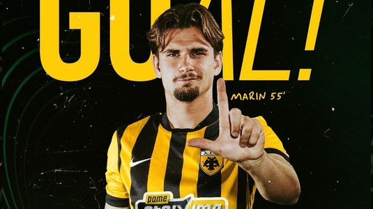 Răzvan Marin, marcator şi în Conference League pentru AEK! Fosta adversară a FCSB-ului, umilită la Atena