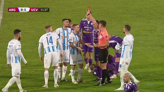 VIDEO: Alexandru Creţu, eliminare incredibilă în meciul cu FC Argeş! Jucătorul lui Reghecampf a luat roşu, după ce a văzut două galbene în 4 minute