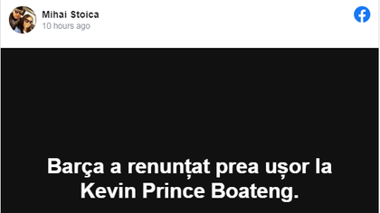 Mihai Stoica, reacţie virală în miezul nopţii. Ţinta sa, umilinţa Barcelonei  