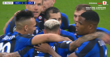 VIDEO | Inter deschide scorul cu Plzen. Barcelona e aproape out din Champions League