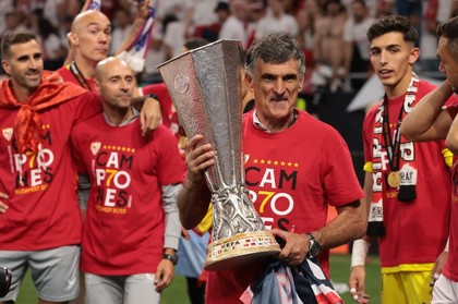 José Luis Mendilibar, antrenorul care a cucerit al şaptelea trofeu Europa League pentru Sevilla. ”Mă bucur că sunt aici, că am câştigat pentru acest club”