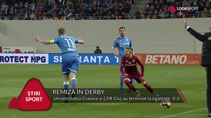 VIDEO | EGAL FĂRĂ GOLURI LA CRAIOVA. CFR RATEAZĂ ŞANSA DE A SE DISTANŢA DE FCSB